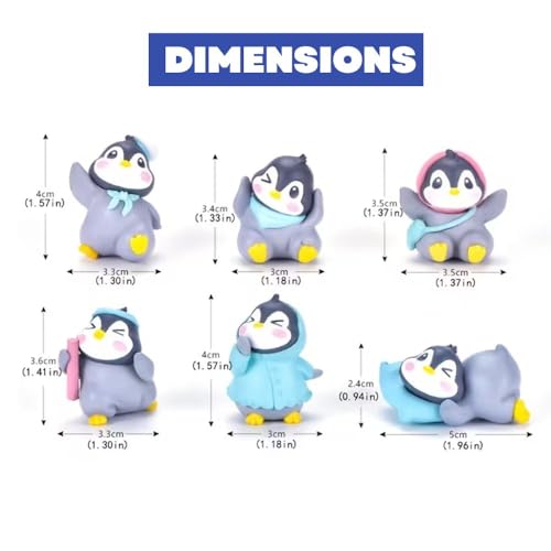 Image of CraftVatika Miniature Showpiece Birthday Gift for Girls Kids, Penguin Showpiece Set of 6 for Home Decor Items, Car Dashboard Items, Table Decoration Items, Valentine Day Gift for Girlfriend