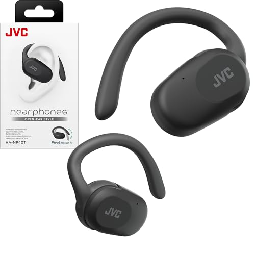 Image of JVC nearphones Open Ear True Wireless Headphones with Pivot Motion Mecanism, 16mm Large Drivers Sound, Single Ear use, BT 5.4, Long Battery Life (up to 26 Hours) - HANP40TB (Black)