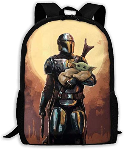 Mochilas Escolares Impresas en 3D Película Star Wars Mandalorian universitaria de Viaje