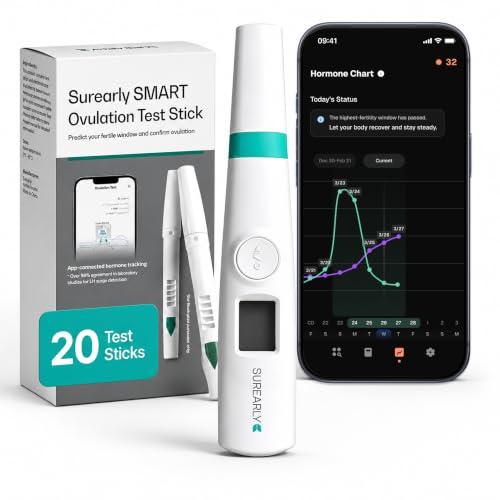 Digital Ovulation Test Kit, LH & PdG Monitor with 20 Test Strips | Fertility Monitor & Hormone Tracker for Women with App, 5-Min Results, Predict & Confirm Ovulation at Home