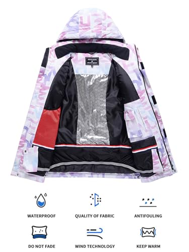 WOWULOVELY Macacão De Esqui Feminino Inverno, Jaqueta E Calças À Prova D'Água Vento, Casaco Neve Co