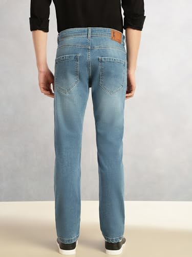 Image of Thomas Scott Men's Slim Fit Stretchable Jeans | Mid-Rise Faded Denim | 5-Pocket Cricket Club Collection