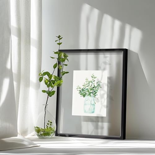 Afuly 写真フレーム 両面アクリル額縁 透明 額縁 28*36 cm 写真 黒 アートワークブラック フォトフレーム 卓上 壁掛け 縦 横 兼用 ホームコラージュ装飾 生日 結婚式 卒業式ギフト