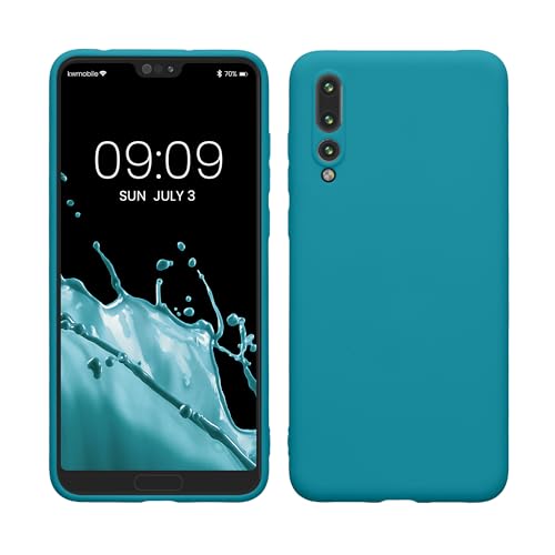 kwmobile Funda para Huawei P20 Pro Carcasa - Ultrafina de TPU y Silicona con Bordes elevados anticaídas - petróleo Mate