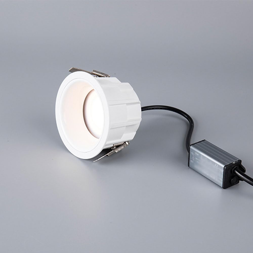 Faretto Da Incasso A LED 3, Pollici 7W/10W, Lampada Doccia Impermeabile IP65, A Soffitto Con Corpo In Alluminio Ultra Sottile CRI 95 for Corridoio Bagno Camera(Warm light,B-7W)