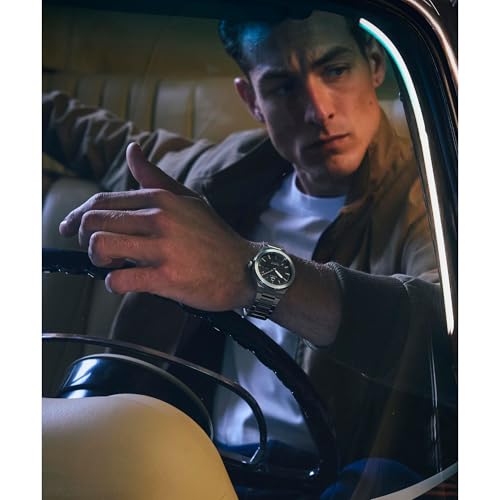 Image of TIMEX Q Continental Analog Black Round Dial & Silver Stainless Steel Bracelet Band Water Resistant Men's Wrist Watch - TW2Y25000IK