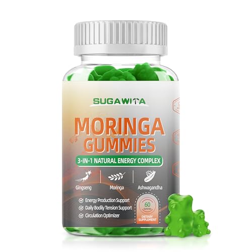 Moringa Gummies for Men with Gingseng L-Citrulline Ashwagandha CZQ10 Zinc | Chewable Organic Pure...