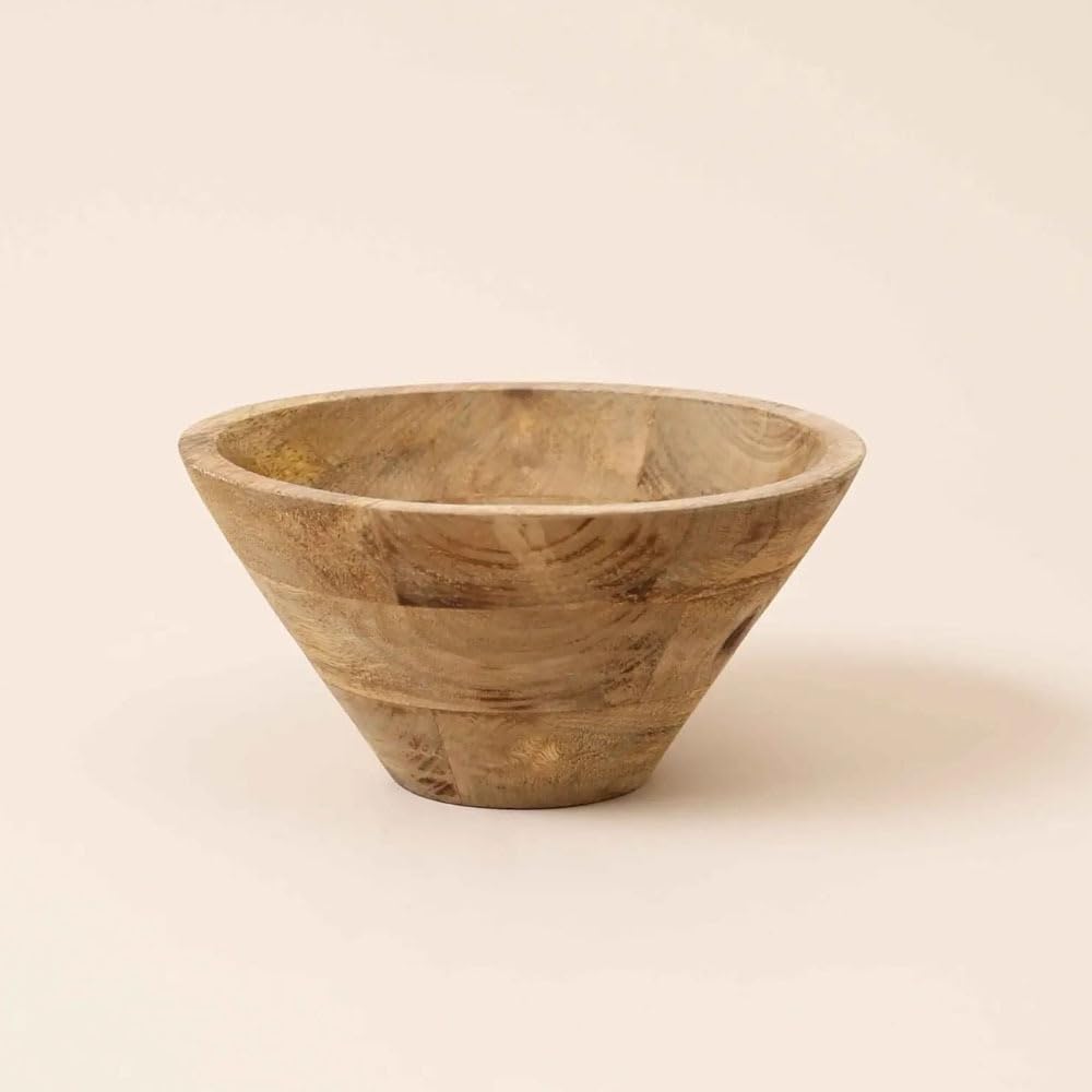 Genérico Cuenco de Madera de Mango Natural, 20 cm x 20 cm