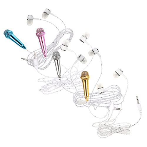 Abaodam 4pcs Tiny Microphones for Phone Laptop Portable Vocal Microphones for Singing Podcasting Video Blogging Easy Work Recording