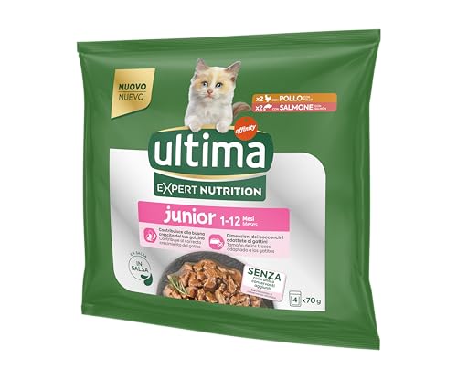 {Comida Humeda para Gatos Junior Comida para Gatos Ultima Expert Nutrition Junior - Comida Húmeda para Gatitos - Junior 1 a 12 Meses - 4x70g