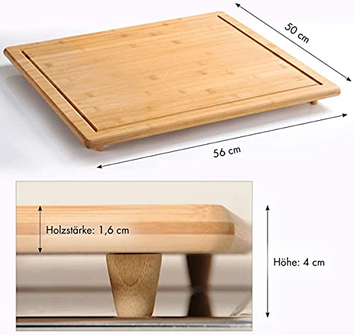 KESPER | Herdabdeckplatte, Material: FSC®-zertifizierter Bambus, Maße: 56 x 50 x 3.1 cm, Farbe: Holzfarben | 58599 13 3