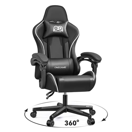 OneGame Gaming Sthul, Ergonomischer Computer Gamer Chair Bürostuhl höhenverstellbar Drehstuhl mit...