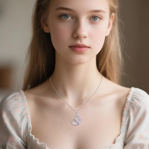 Ballerina Necklace 925 Sterling Silver Moon Ballet Necklace Ballet Dance Jewelry Gifts for Women3
