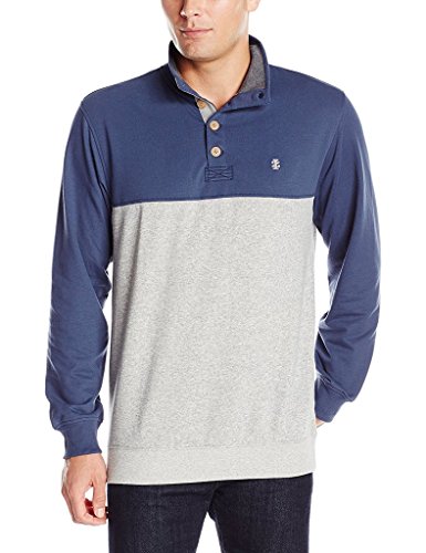 IZOD 45FK112 Men's Saltwater Colorblock Button Mock Shirt - Anchor - 2XL
