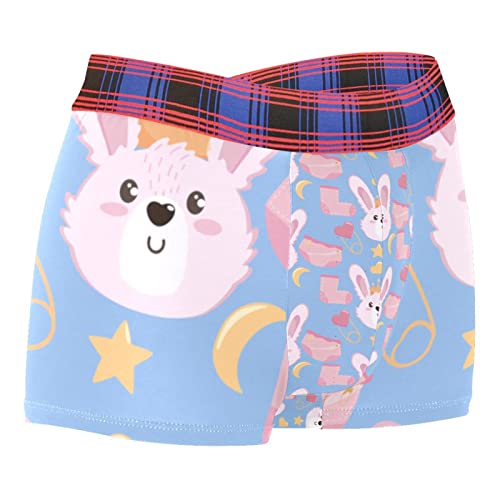 Calzoncillos tipo bóxer para hombre con diseño de cabeza de conejo con calcetín y pañal, pierna corta, de poliéster, Multicolor, M