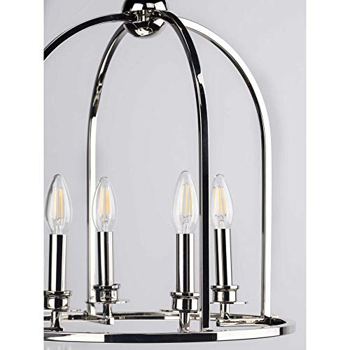 Litchfield Collection 3-Light Polished Chrome Clear Glass Coastal Pendant Light - Image 8