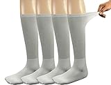Yomandamor Mens Bamboo Diabetic Over The Calf Socks,4 Pack Size 10-13(W)