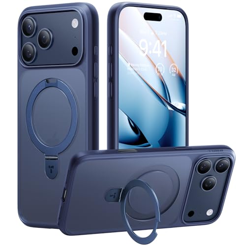 TORRAS Ostand Magnetic Blue and Clear Case for iPhone 17 pro