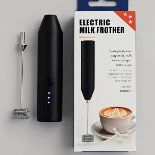 Image of Electric Milk Frother Rechargeable Handheld Coffee Frother Beater Whisk for Hot & Cold Coffee (Multicolor)