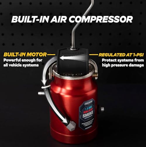 AutoLine Pro EVAP High Volume Smoke Machine Leak Tester with Built-in Air Pump - Shop Series Plus - Automotive Smoke Tester for Vacuum Leak Detection - Ceramic Smoke Coil and Best Ranked Smoke Fluid