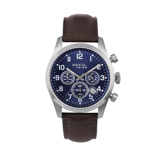 BREIL Reloj Hombre Classic Elegance Movimiento MONOCRONÓGRAFO Cuarzo Azul y Correa DE Cuero Marron EW0662 BREIL Reloj Hombre Classic Elegance Movimiento MONOCRONÓGRAFO Cuarzo Azul y Correa DE Cuero Marron EW0662