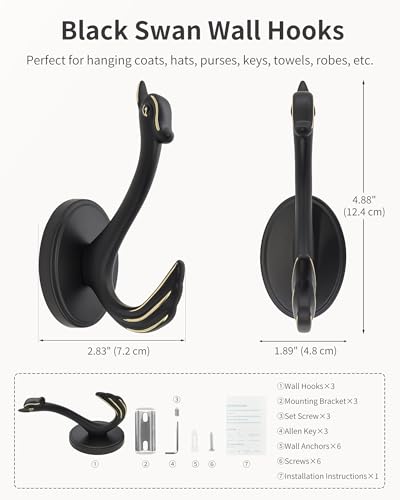 50% Off Decorative Swan Wall Hooks - 3 Pack for $3.74