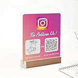 Pahdecor NFC Customized Qr Code Sign, Business Scanning Or Tap Sign Holder, Mini Social Media Instagram Google Signages, Personalized Table Wifi Sign Decor, Leave A Good Review Panel For Beauty Salon