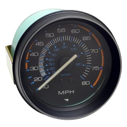 Boat Speedometer Gauge | Marine 80 Mph Black Blue 3 1/4 Inch