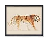 Poster Master Vintage Tiger Poster - Retro Pacing Tiger Print - Neutral Colors Art - Gift for Him, Her, Veterinarian, Animal Lover - Decor for Living Room, Nursery, Playroom - 8x10 UNFRAMED Wall Art