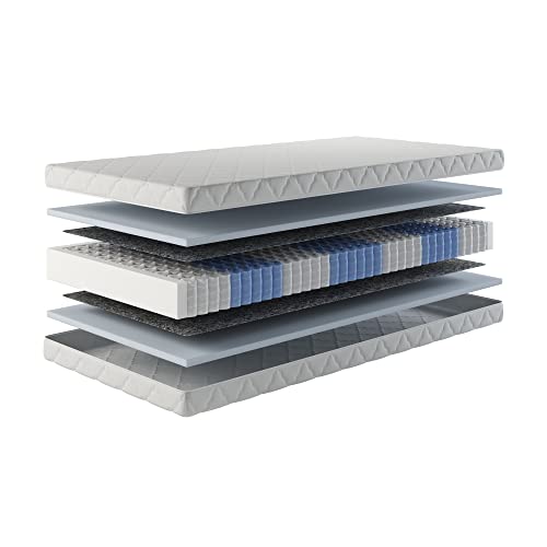 MSS e.K. Medic Taschenfederkernmatratze 90x200 x 20 cm (Kernhöhe 19 cm), 7-Zonen Federkernmatratze mit Komfortschaum und… – Bild 5