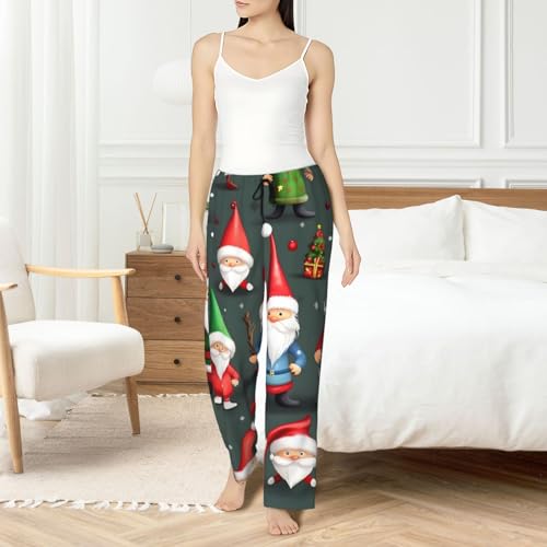 Pantalon de pyjama nains de Noël femme ample en polyester confortable