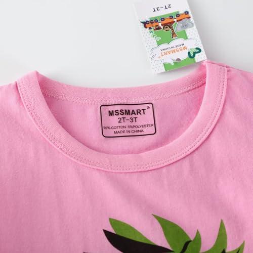Image of Girls Short Sleeve Shirts Toddler Summer Top Kids Cotton Clothes 2-7 Years