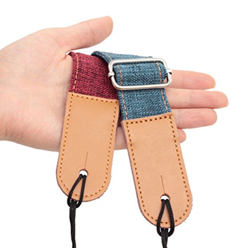 ROSENICE Sangle pour ukulélé en coton et lin – Bracelet en cuir véritable - Les Beatles, Paul McCartney, John Lennon, RIngo Starr, George Harrison ROSENICE Sangle pour ukulélé en coton et lin - Bracelet en cuir véritable – Image 6
