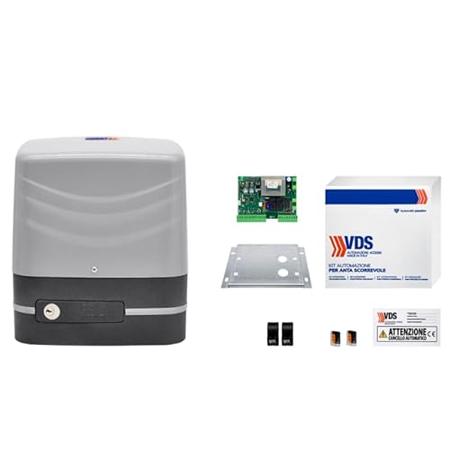 Kit Motor VDS CARRERA 230V para Puerta Corredera 800Kg CONTENIDO DEL KIT –Accionador VDS Carrera 230V 800kg para puerta Corredera –Placa de Control EURO 230M1 receptor integrado –Fotocelula de se