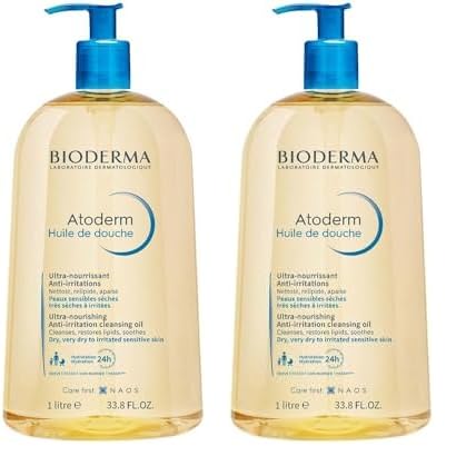 BIODERMA Atoderm Huile de Douche 24h d’Hydratation Confort Immédiat 1 L (Lot de 2)