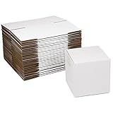 SUNLPH White Shipping Boxes 5x5x5 Inches Small Corrugated Cardboard Boxes, 25 Pack