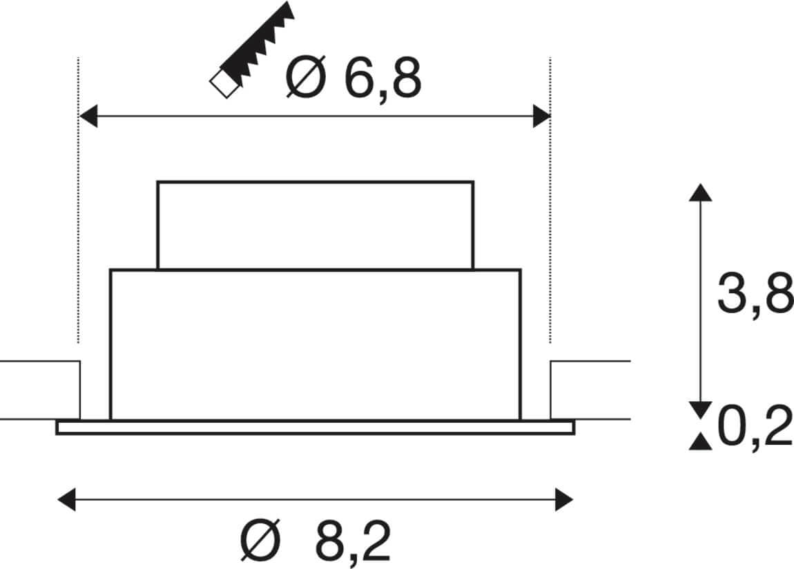 SLV Okrągły reflektor LED New Tria 68 biały - 3000K - 750lm - 38g - 1007389