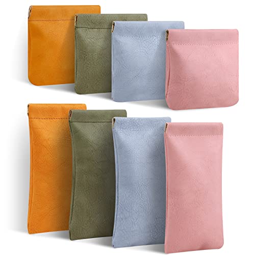 RETON 8 Pcs Small Makeup Bag, Waterproof Self-closing Pocket Cosmetic Purse