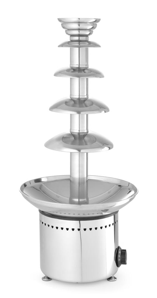 HENDI Fontaine à chocolat 5 niveaux, capacité : jusqu'à 6 kg, 230 V / 265 W, Ø330x(H)700 mm, acier inoxydable