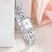 Women's Small Luxury Fashion Rectangular Chain Bracelet Quartz Watch Ladies Stainless Steel Band Dress Wristwatch Gold Silver (Silver)
