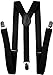 LOLELAI Suspenders for Women and Men | Elastic, Adjustable, Y-Back | Pant Clips, Tuxedo Braces (1, Black)