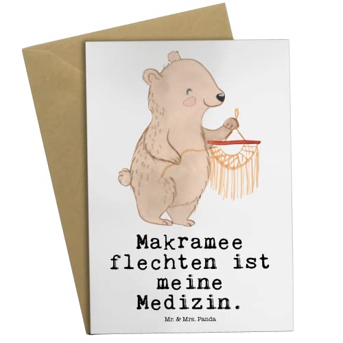 Mr. & Mrs. Panda Grußkarte Bär Makramee - Geschenk, Abitur, Karte, Geburtstagskarte, Ostern, Frau, Einladungskarte, Basteln