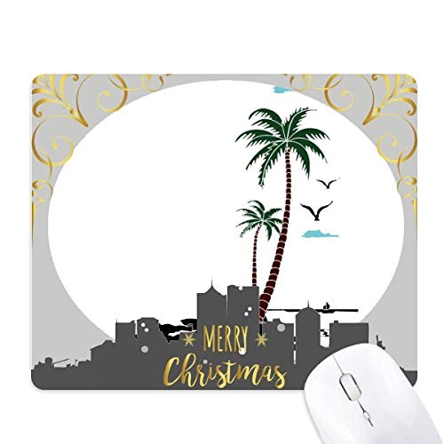 Tapis de souris cocotier cloud mouettes beach la nuit de noël antidérapant sans vagues