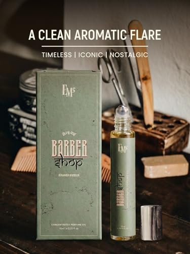 Image of EM5 Barbershop Concentrated Perfume Roll-On for Men | Clean, Fresh & Timeless Fragrance | Classic Everyday Scent | 100% Alcohol Free | Strong & Long Lasting Perfume Roll On | 10 ml