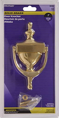 Hillman 852393 Bright Door Knocker, Brass Without Viewer, 7 Inches - Image 2
