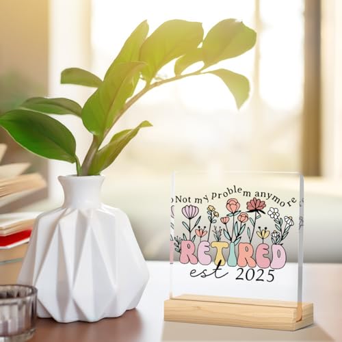 Image of Retirement Gifts for Women 2025 Acrylic decoration Retired Woman Not My Problem Anymore Cup Farewell Good Luck Gift to Mom, Wife, Sister, Boss, Coworker, Teacher, Nurse