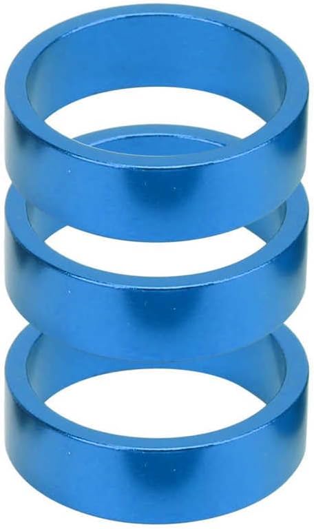 6 Pcs 2/3/5/10mm Aluminum Alloy Headset Stem Spacer Fork Washer Cap for 28.6mm Front Stem Fork of Road Bike for Bikes(Blue)