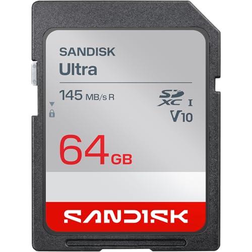 SANDISK Ultra SDXC Tarjeta UHS I de 64 GB (hasta 145 MB/s de Velocidad de Lectura, vídeo en Full HD, V10, U1, C10) SANDISK Memory Zone App