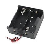 uxcell Black Plastic 2 x 1.5V D Size Battery Holder Box Container w Two Wires