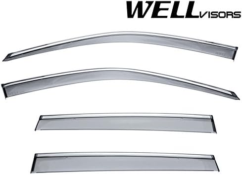 WellVisors Window Visors 16-22 Compatible with Honda Pilot Side Deflectors Chrome